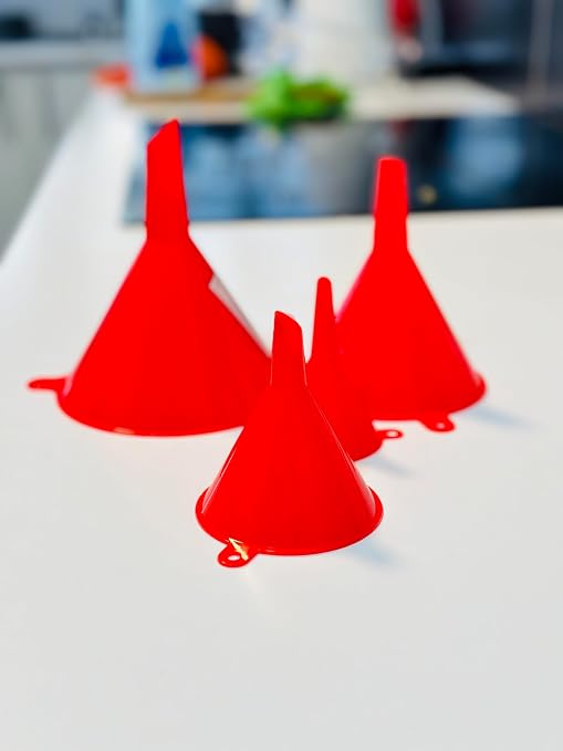 Funnel for Kitchen Use – Red Set in 4 Sizes | Durable, Non-Toxic Food Grade - Image 7