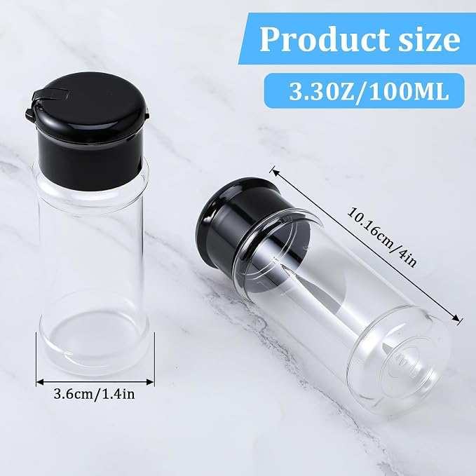 50 Pcs Clear Plastic Spice Jars - Image 2