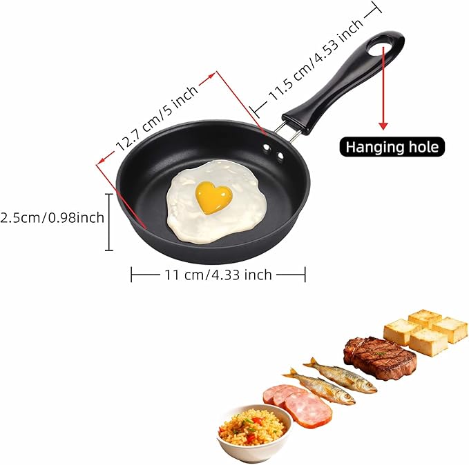 4.7 Inch Mini Frying Pan, Flat Bottom Design - Image 3