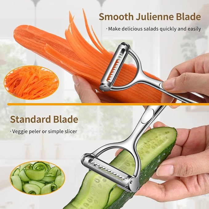 2 in 1 Ultra Sharp Julienne Peeler Vegetable Peeler - Image 3