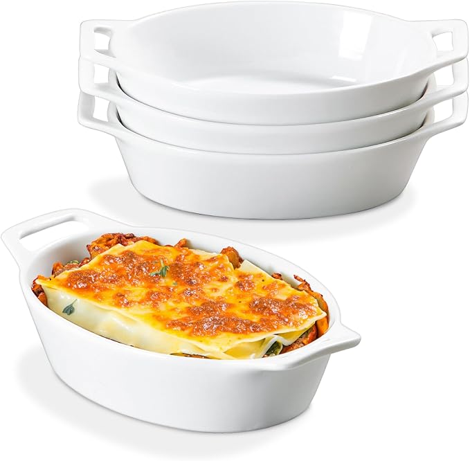 ONEMORE Oval Au Gratin Baking Dish, 20 oz Small Casserole Dishes by ONEMORECeramics
