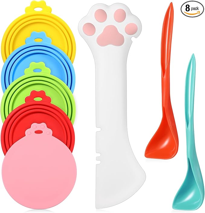 Uiifan Cat Food Lid Cat Food Can Covers Lids 8 Pcs Pet Can Supplies Set 5 by Uiifan