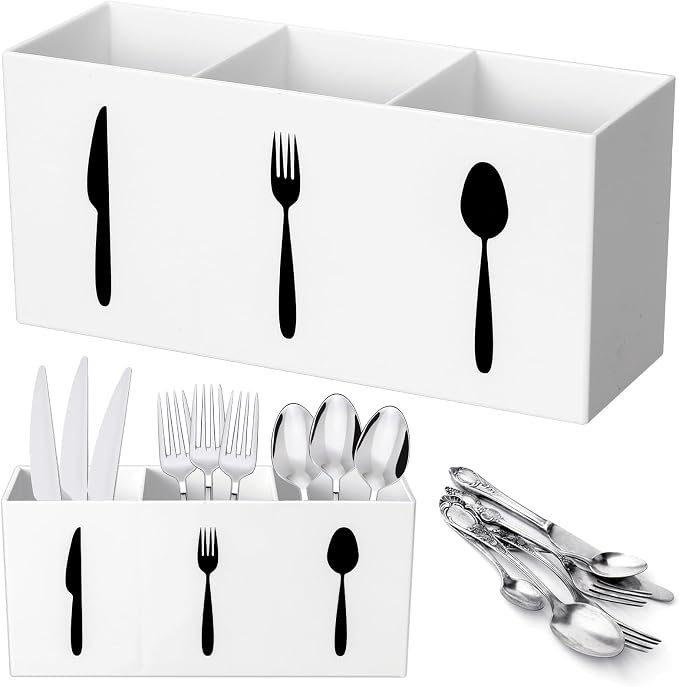 Suzile Acrylic Cutlery Storage Organizer Bin Silverware Caddy Countertop Knife by Suzile