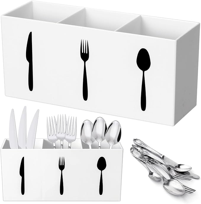 Suzile Acrylic Cutlery Storage Organizer Bin Silverware Caddy Countertop Knife by Suzile