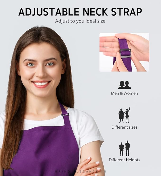 Syntus Apron for Men Women, Adjustable Cooking Kitchen Chef Aprons - Image 5