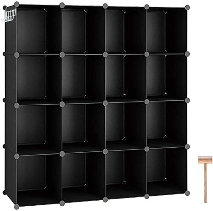 C&AHOME Cube Storage Organizer, 16-Cube Shelves Units, Plastic Storage Cubes by CAHOME
