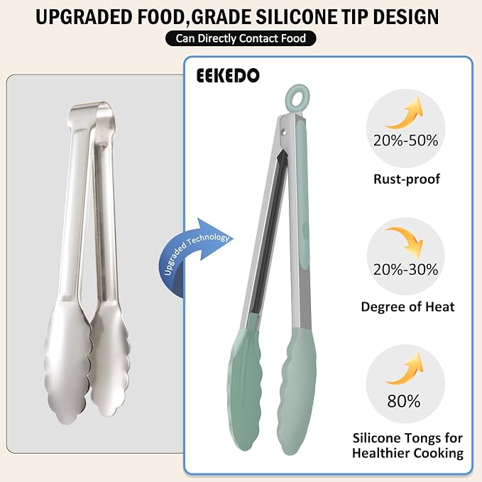 Kitchen Tongs, Stainless Steel Cooking Tongs - Image 3