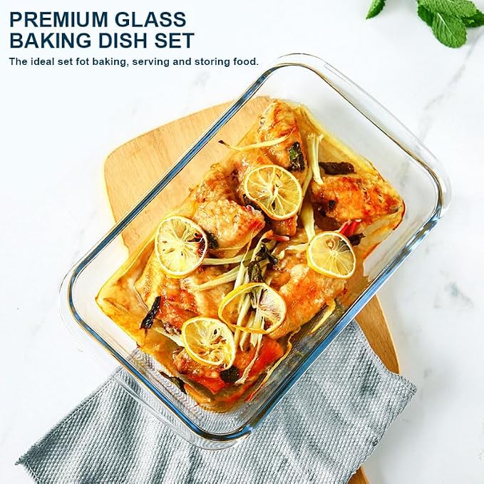 8-Piece Deep Glass Baking Dish Set - Image 7