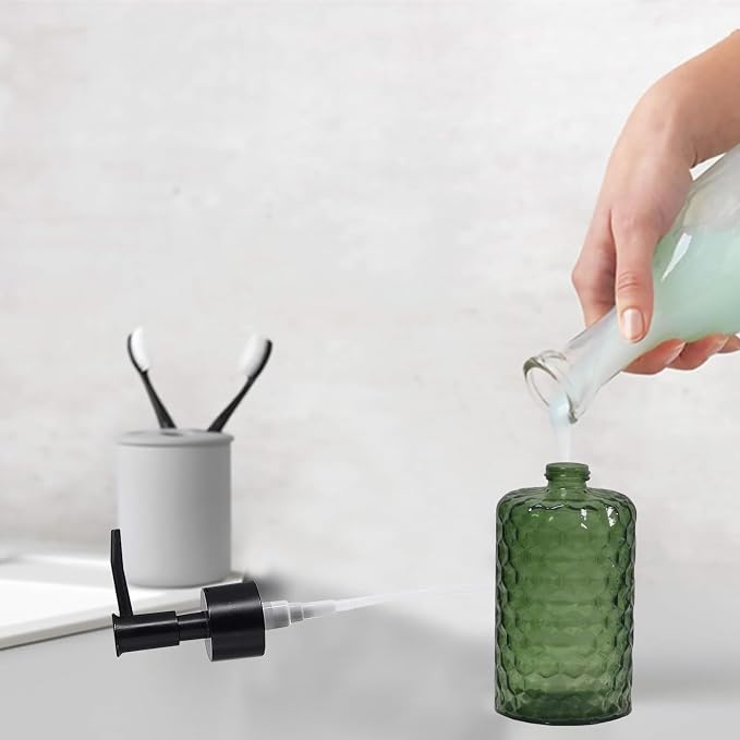 Green Glass Soap Dispenser - Image 3
