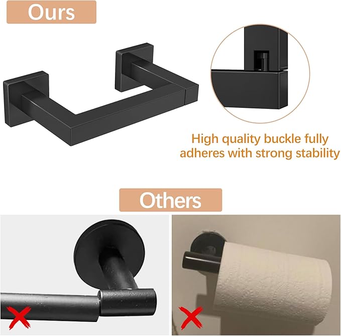 FEILERN Toilet Paper Holder, Wall Mounted Post Pivoting Square Tissue Holders - Image 6
