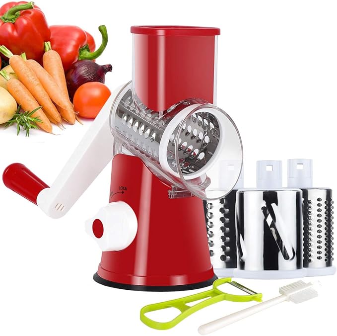 Ourokhome Rotary Cheese Grater Hand Crank, Kitchen Shredder Speed Mandolin by Ourokhome