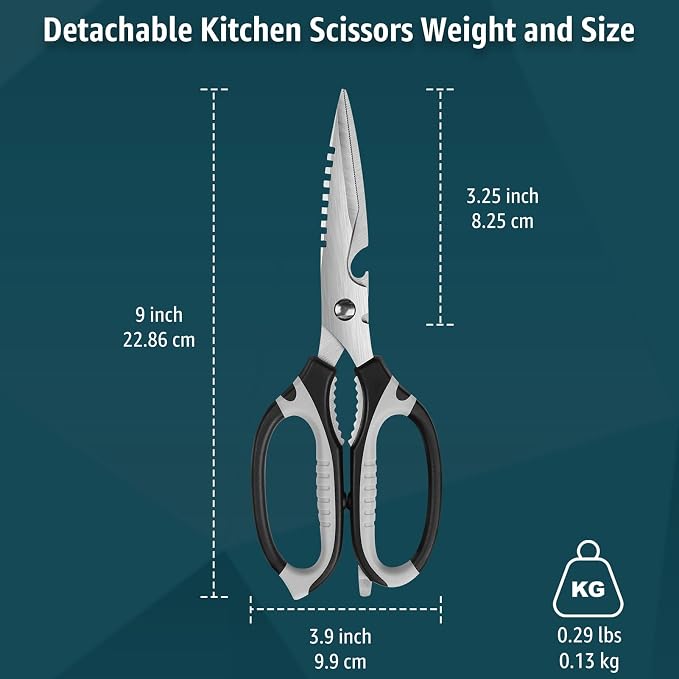 BoFuYuan Kitchen Scissors, 9-Inch Heavy Duty Multipurpose Food Cutting Shears - Image 4