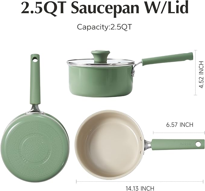 Redchef Ceramic Nonstick Saucepan - Image 7