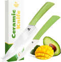 Ceramic Knife Set with Ergonomic Handle, Non-Reactive and Professional Chopping by VegItPro