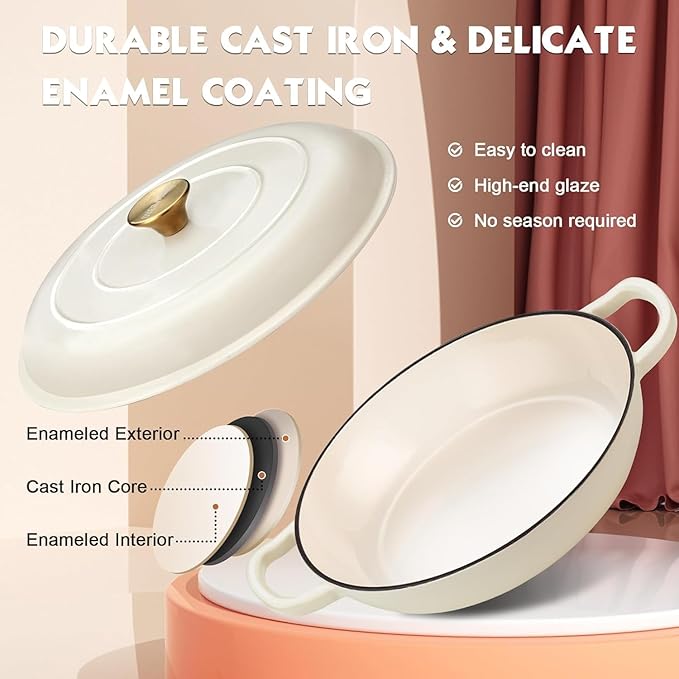 Overmont Enameled Cast Iron Dutch Oven - Image 3