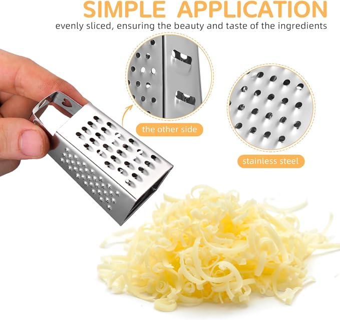 ABOOFAN 6Pcs Mini Box Graters, 4-Sided Stainless Steel Cheese Grater & Zester - Image 2