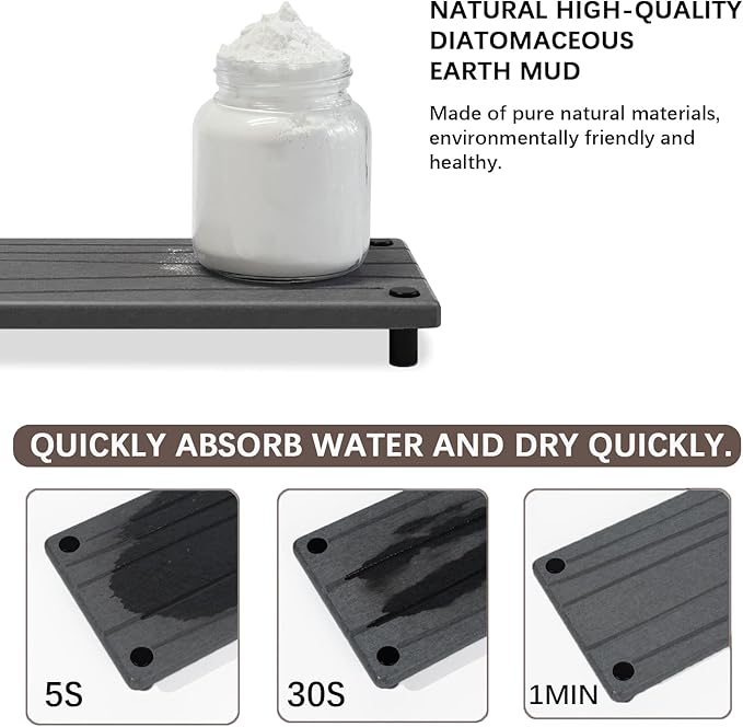 Quick Dry Sink Caddy Kitchen Sink Organizer, Water Absorbing Stone Tray - Image 2