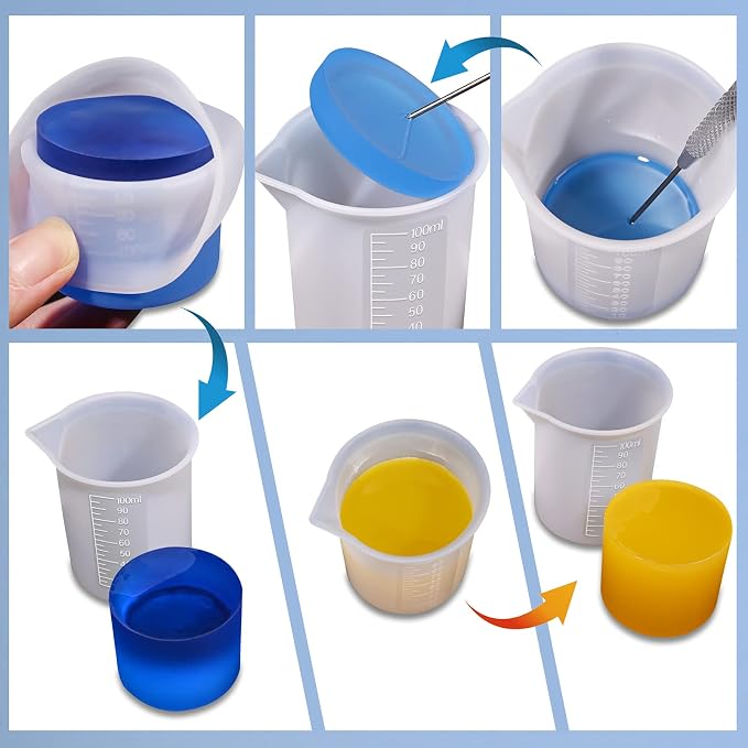 10pcs Silicone Measuring Cups for Resin, 100ml Mixing Cups for Resin DIY Craft - Image 5