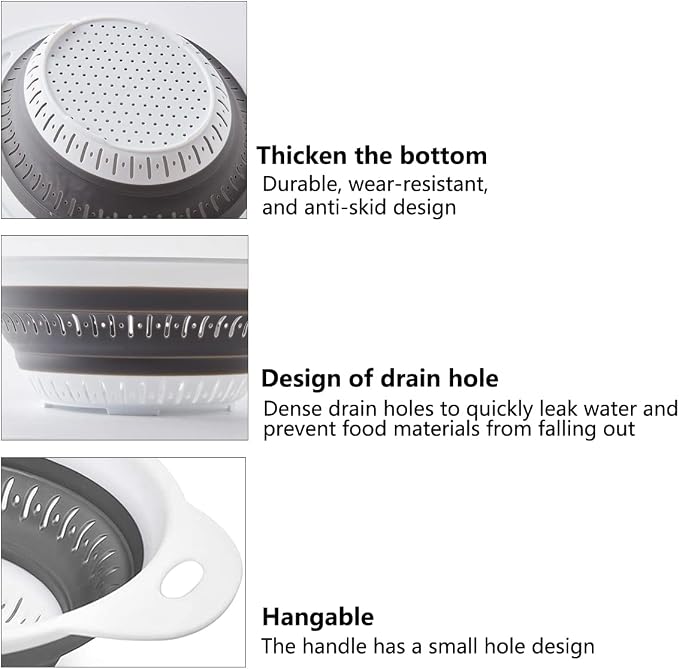 Collapsible Colander and Strainer, Silicone Strainer Colanders & Food Strainers - Image 5