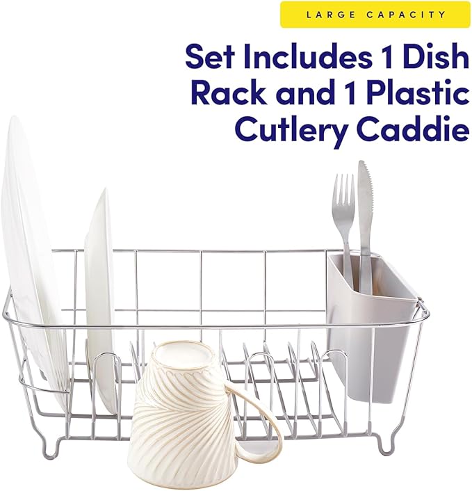 Dish Drying Rack & Cutlery Holder 2 Piece Set - Image 3
