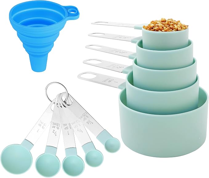 Measuring Cups and Spoons Set of Huygens Kitchen Gadgets 10 Pieces, Stackable by Huygens