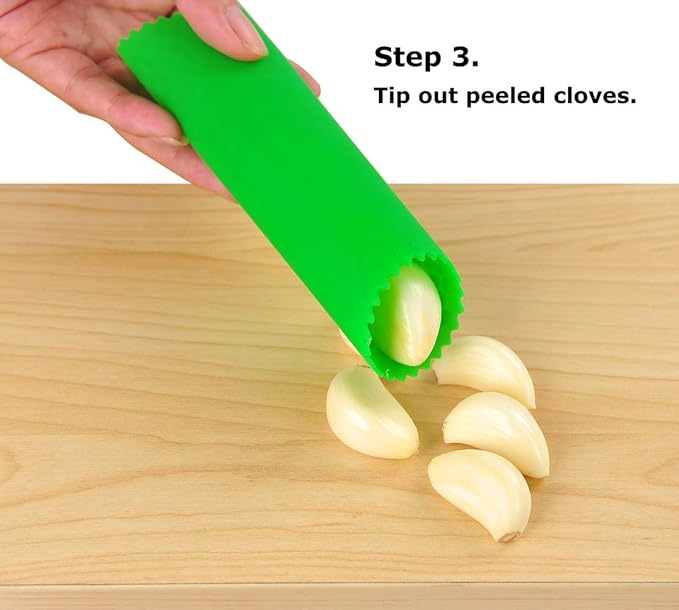 2 Set Peeler Silicone Easy Roll Tube Useful Garlic Odorfree Kitchen Tool - Image 4