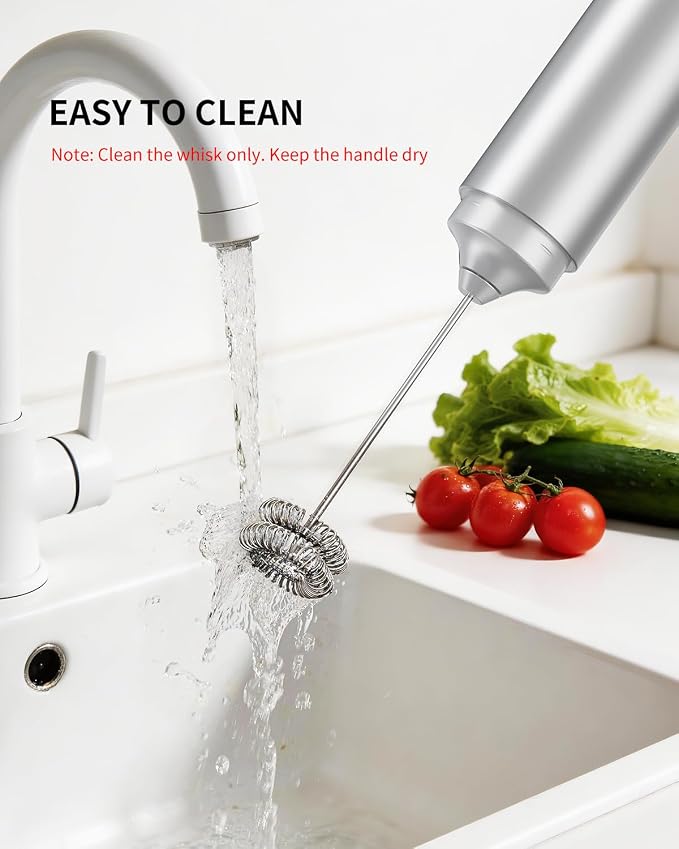 CIRCLE JOY Rechargeable Milk Frother Hanheld, Dual Coil Whisk Head Electric - Image 5
