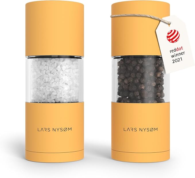 LARS NYSØM Salt and Pepper Grinder Set, Manual Salt and Pepper Mills by LN