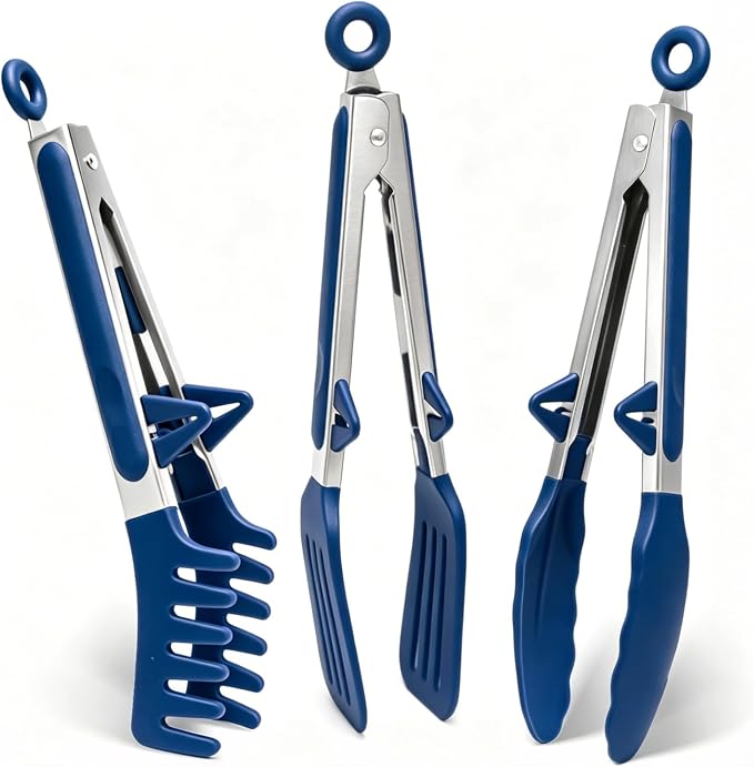 Kitchen Tongs, 9 Inch Tongs for Cooking by TOWINGO