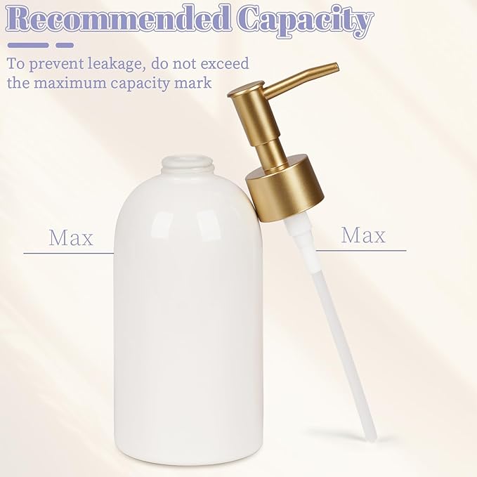 Natheeph 14OZ Ceramic Soap Dispenser Ceramic Soap Pump Dispenser Can Fill Liquid - Image 3
