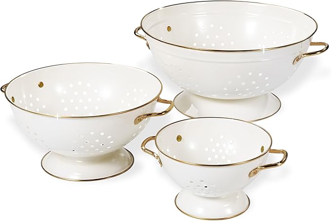 Metal Colander Set of 3, Strainer Basket by Unknown