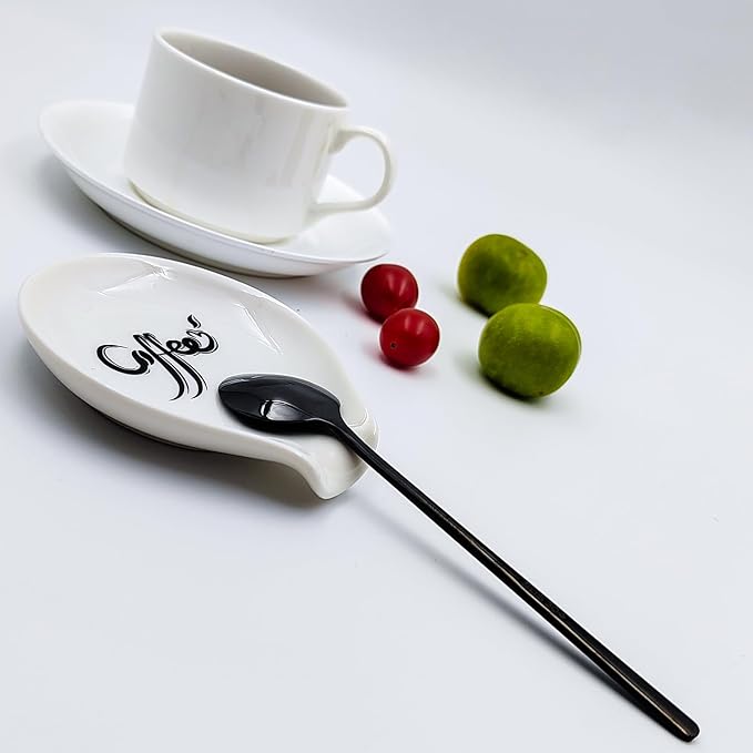 Coffee Spoon Rest, Small Ceramic Coffee Spoon Holder, Porcelain Spoon Holder - Image 2