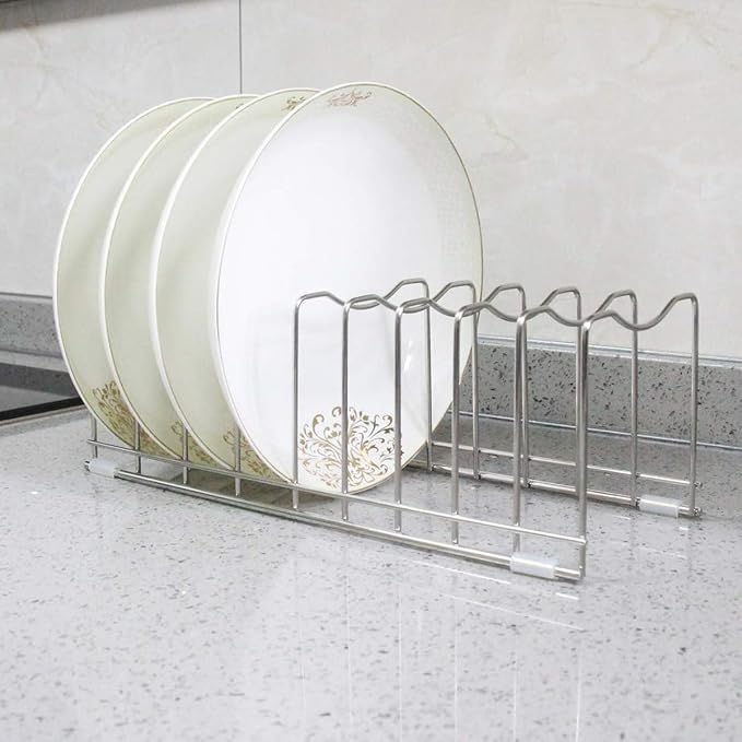 FLSEPAMB Pot Lid Organizer Pan Lid Organizer Kitchen Pot Lid Rack Suitable - Image 9