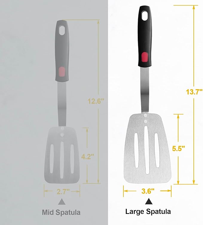 Stainless Steel Spatula, Flexible Metal Slotted Turner - Image 8