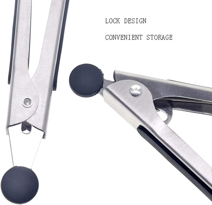 Stainless Steel Kitchen Tongs 2-Piece Set, 8.8-Inch Food Tongs, High - Image 4