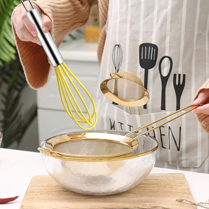 4 Pack Colorful Mini Silicone Kitchen Whisks - Image 5