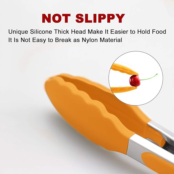 2 Pack Silicone Kitchen Tongs – 9" & 12" Set, Heat Resistant up to 500°F - Image 2