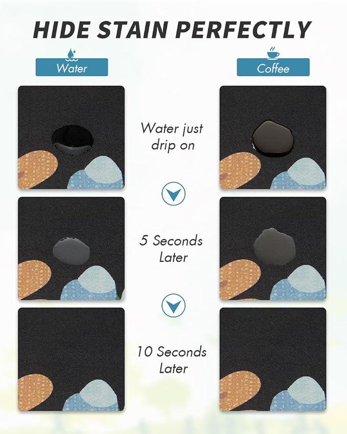 AMOAMI Coffee Mat Hide Stain Rubber Backed Absorbent Dish Drying Mat - Image 5