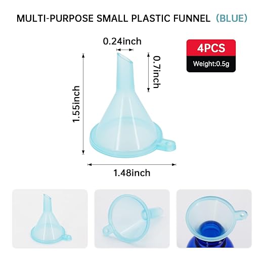 Mini Funnel 4-Pack for Lab Bottles, Sand Art, Essential Oil, Recreational - Image 2