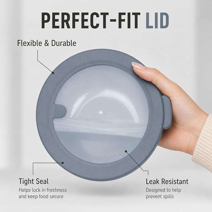 Mixing Bowls with Lids, 8-Piece Airtight Leak-Proof Nesting BPA-Free Bowl Set - Image 3