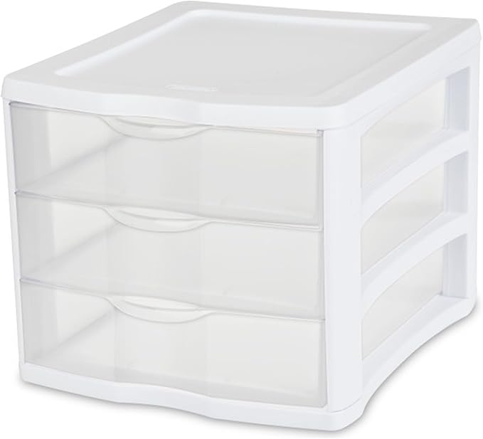 Sterilite ClearView Compact Stacking 3 Drawer Storage Organizer System - Image 6