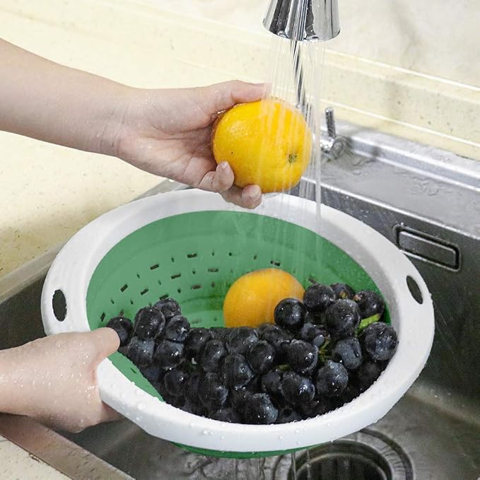 QiMH Collapsible Colander and Strainer, 5 Quart BPA Free & Dishwasher-safe - Image 6