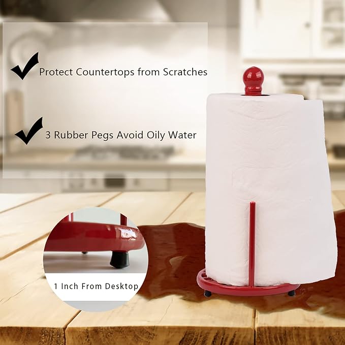 Red Cast Iron Paper Towel Holder - Image 5