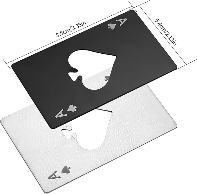 Ace Of Spades Bottle Opener-Stainless Steel Credit Card Size Casino Bottle - Image 2