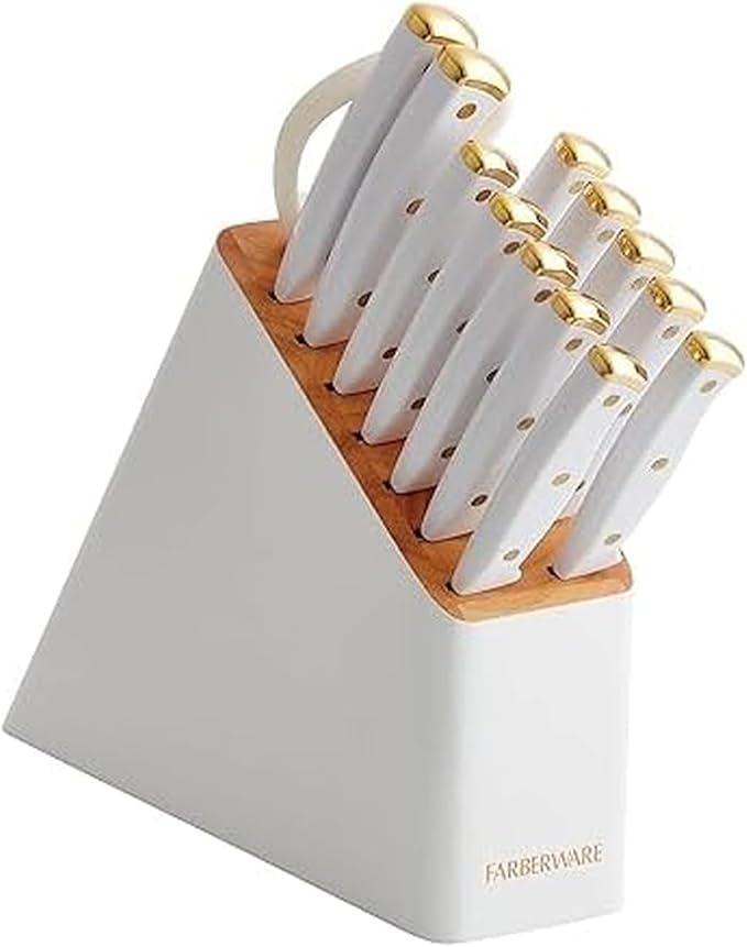 Farberware 14-Piece Knife Block Set, High-Carbon Stainless Steel, Triple-Riveted by Farberware