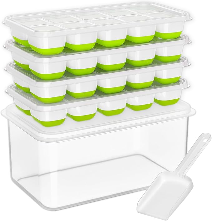 DOQAUS Ice Cube Tray with Lid and Bin by DOQAUS