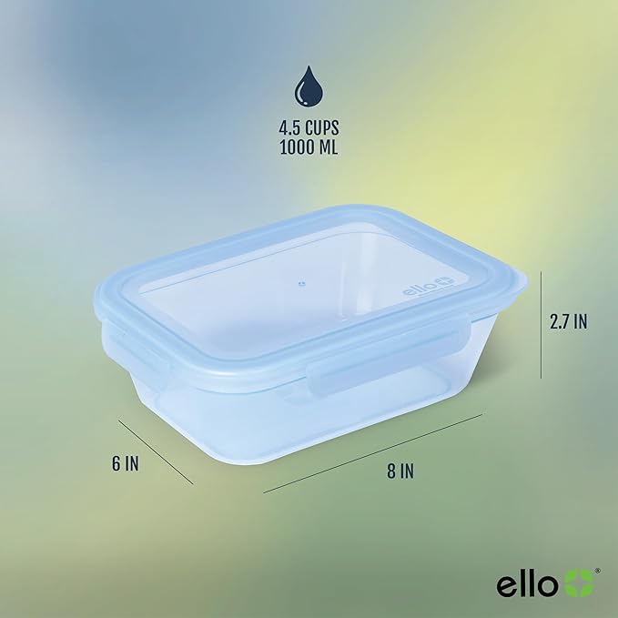 Ello Snap & Nest 10-Piece 4.5 Cup Plastic Meal Prep Set, Reusable Food - Image 7