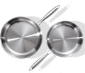DELARLO Tri-Ply Stainless Steel Pan, 18/10 Frying Pan, Oven Safe Up to 600°F by DELARLOCOOKWARE