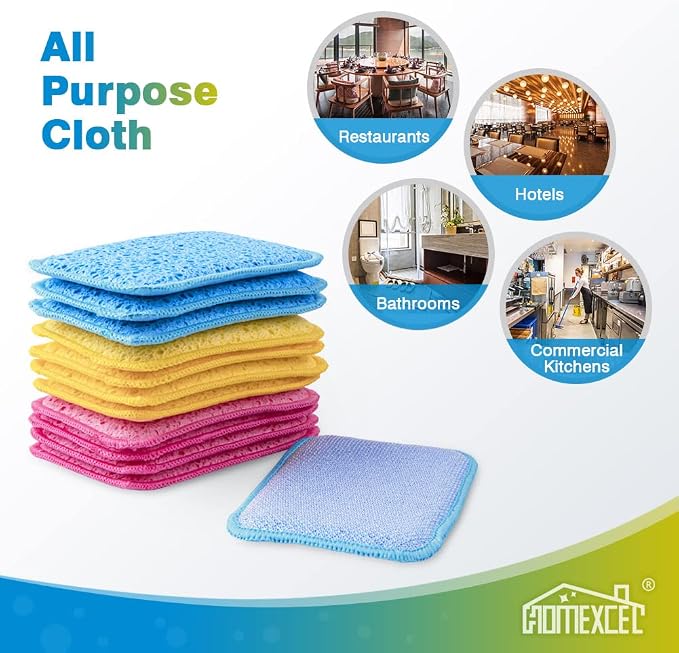 12 Pack Scrub & Wipe Cloths, Dual-Sided Sponges - Image 6