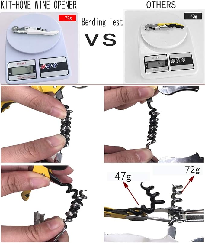 Professional Waiter Corkscrew Wine Openers Set, Heavy Duty Stainless Steel - Image 5